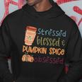 Stressed Blessed Pumpkin Spice Obsessed Thanksgiving Quote Hoodie Unique Gifts
