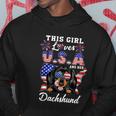 This Girl Loves Usa And Her Dog 4Th Of July Dachshund Dog Hoodie Unique Gifts
