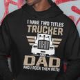 Trucker Trucker And Dad Quote Semi Truck Driver Mechanic Funny_ V2 Hoodie Funny Gifts