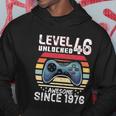 Vintage Video Gamer Birthday Level 46 Unlocked 46Th Birthday Hoodie Unique Gifts