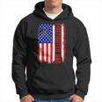 Firefighter Retro American Flag Firefighter Dad Jobs Fathers Day V2 Hoodie