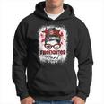 Firefighter The Red Proud Firefighter Fireman Aunt Messy Bun Hair Hoodie