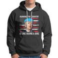 Joe Biden Falling Off His Bicycle Funny Biden Falls Off Bike America Flag Hoodie