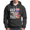Mens Funny 4Th Of July Hot Dog Wiener Comes Out Adult Humor Gift Hoodie
