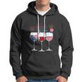 Red White And Blue Wine Glass 4Th Of July V2 Hoodie