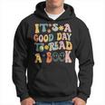 Retro Groovy National Read A Book Day Funny Book Lover Hoodie
