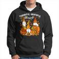 Three Cute Gnomes Halloween Pumpkin Autumn Fall Hoodie