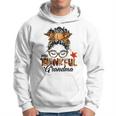 One Thankful Grandma Messy Bun Funny Fall Autumn  Hoodie