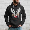 Christmas Red Nose Reindeer Face Men Hoodie Gifts for Him