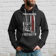Firefighter Proud Grandpa Of A Firefighter Back The Red American Flag V2 Hoodie Gifts for Him