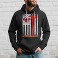 Firefighter Wildland Firefighter Axe American Flag Thin Red Line Fire Hoodie Gifts for Him