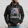 Meowica Cat 4Th Of July Merica Men Women Usa American Flag Hoodie Gifts for Him