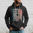Phonetic Alphabet Retired Veteran Retirement Army Military Men Hoodie Gifts for Him