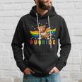 Pride Month Dabbing Purride Cat Gay Pride Lgbt Hoodie Gifts for Him