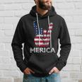 Retro Usa 4Th Of July Vintage American Flag Merica Rock Sign Hoodie Gifts for Him