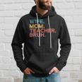 Wife Mom Teacher Bruh Retro Vintage Teacher Day Gift Hoodie Gifts for Him