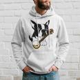 Funny Boston Terrier Dog Playing Banjo Hoodie Gifts for Him