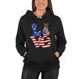 4Th Of July Patriotic Love German Shepherd American Flag Gift Women Hoodie