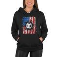 American Flag Soccer Ball 4Th Of July Cool Sport Patriotic Women Hoodie