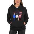 Cat 4Th Of July Costume Red White Blue Wine Glasses Funny Women Hoodie