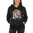 Cat Unicorn Riding DinosaurRex Kitten Lover Space Galaxy Women Hoodie