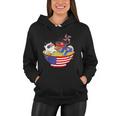 Cats Ramen Anime American Flag Funny 4Th Of July Cat Lovers Women Hoodie