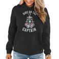 Funny Captain Wife Dibs On The Captain Flower Anchor Women Hoodie