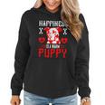 Happiness Is A Warm Puppy Cute Dog Pitbull Dad Women Hoodie