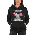I Support Truckers Freedom Convoy 2022 Usa Canada Flags Women Hoodie