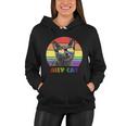 Lgbtq Ally Cat Rainbow Gay Pride Flag Lgbt Funny Gift V2 Women Hoodie