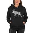 Moose Forest Silhouette Grey Style Tshirt Women Hoodie