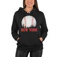 New York Skyline Baseball Sports Fan Women Hoodie
