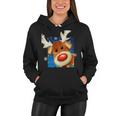 Rudolph Red Nose - Reindeer Closeup Christmas Tshirt Women Hoodie