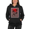 Vintage Japanese Raven Crow Red Moon Women Hoodie