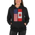 Vintage Usa Canadian Flag Women Hoodie