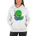 Cute Baby Dino Trex Eating Ramen Noodles Women Hoodie