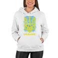 Painted Distressed Pattern Ukraine Coat Of Arms Flag Women Hoodie