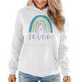 Seven Year Old Rainbow 7Th Birthday Gifts For Girls 7 Bday V3 Women Hoodie Graphic Print Hooded Sweatshirt