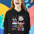 10 Years Old Awesome Since 2012 10Th Birthday Panda Unicorn Women Hoodie Gifts for Her