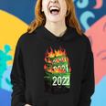 2022 Double Dumpster Fire 2022 Big Trash Can Burned Meme Women Hoodie Gifts for Her