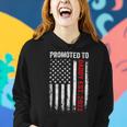 Firefighter Red Line Promoted To Daddy 2022 Firefighter Dad Women Hoodie