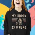 Firefighter Usa Flag My Daddy Is A Hero Firefighting Firefighter Dad V2 Women Hoodie
