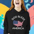 4Th Of July God Bless America Map Flag Patriotic Religious Gift Women Hoodie Gifts for Her