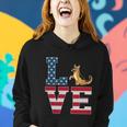 4Th Of July Patriotic Love German Shepherd Dog American Flag Gift Women Hoodie Gifts for Her