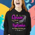 A Queen Was Born In September Birthday For Women Girl Ladies Women Hoodie Graphic Print Hooded Sweatshirt Gifts for Her