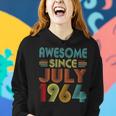 Awesome Since July 1964 Vintage 58 Years Old 58Th Birthday Women Hoodie Gifts for Her
