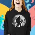Bigfoot Night Stroll Cool Full Moon Night & Trees Sasquatch Women Hoodie Graphic Print Hooded Sweatshirt Gifts for Her