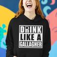 Drink Like A Gallagher Funny St Patricks Day Irish Clover Women Hoodie Gifts for Her