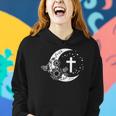 Faith Cross Crescent Moon With Sunflower Christian Religious Women Hoodie Gifts for Her