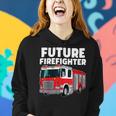 Firefighter Future Firefighter Fire Truck Theme Birthday Boy V2 Women Hoodie Gifts for Her